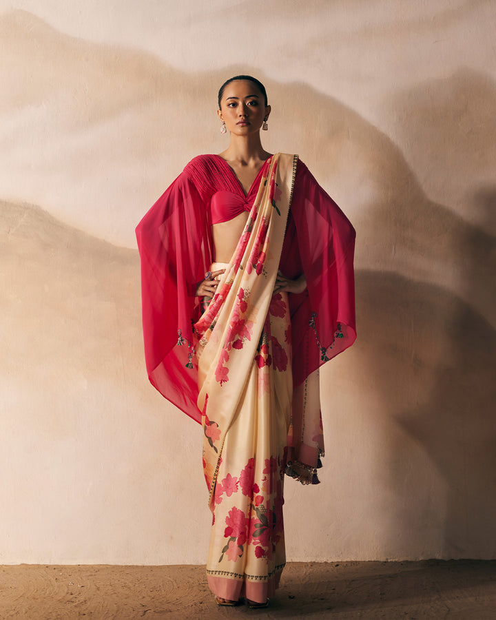 SAKTI SILK SATIN SARI WITH BOK BLOUSE