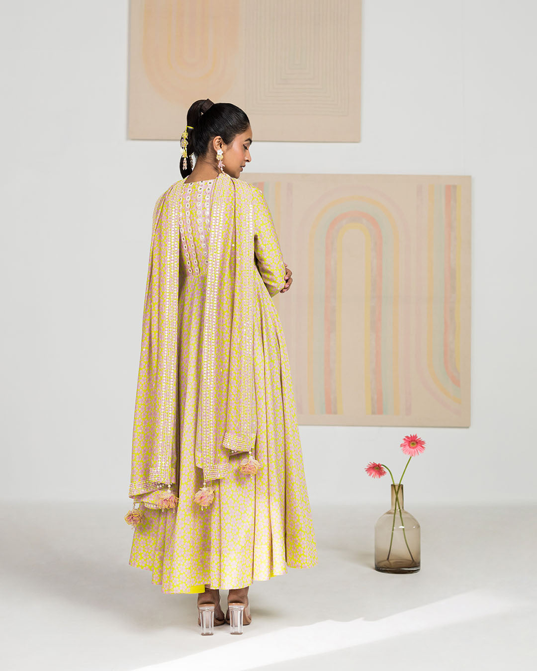 PERIWINKLE SILK CHANDERI KALIDAR (JNPL 15)