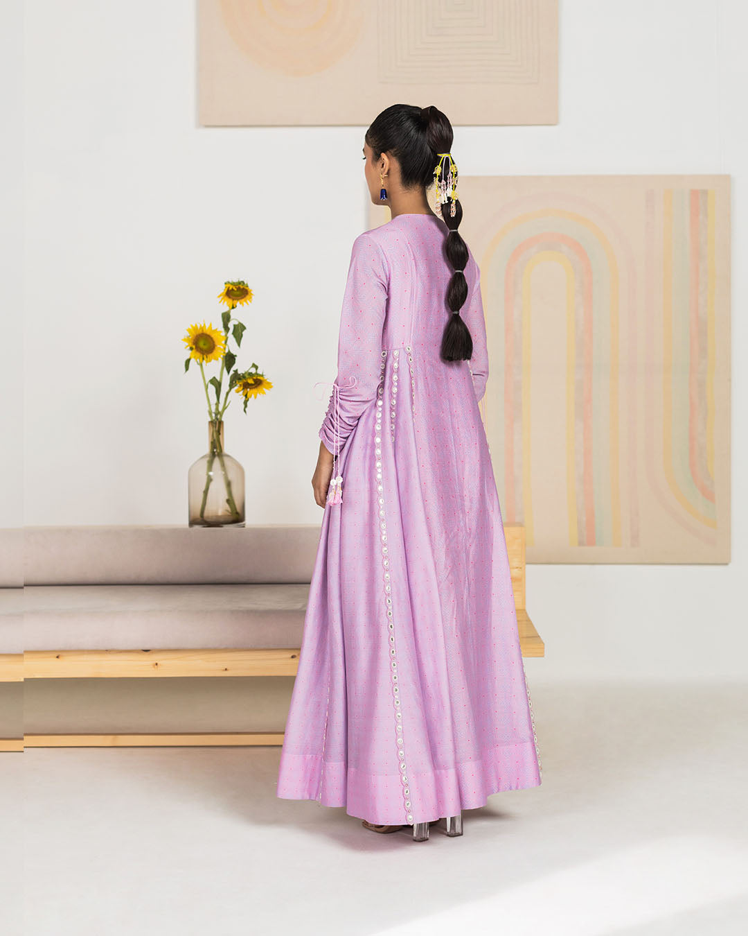 Lilac Swirl Printed Anarkali Set (JNPL 01)