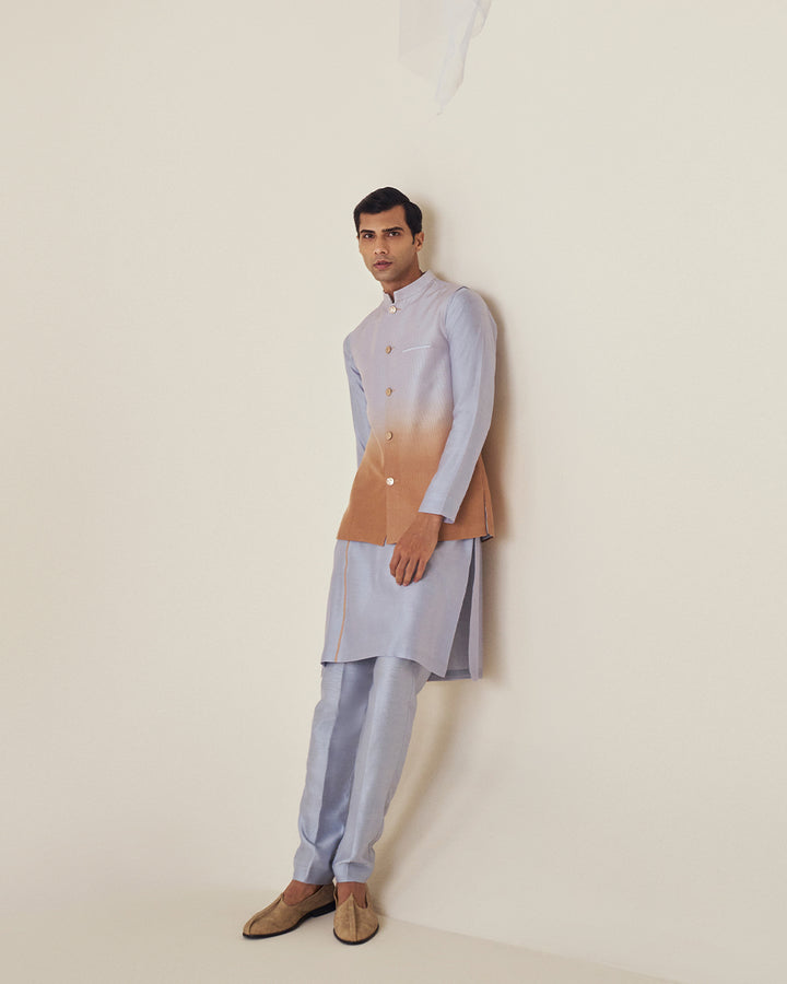 Powder blue Silk Chanderi Kurta