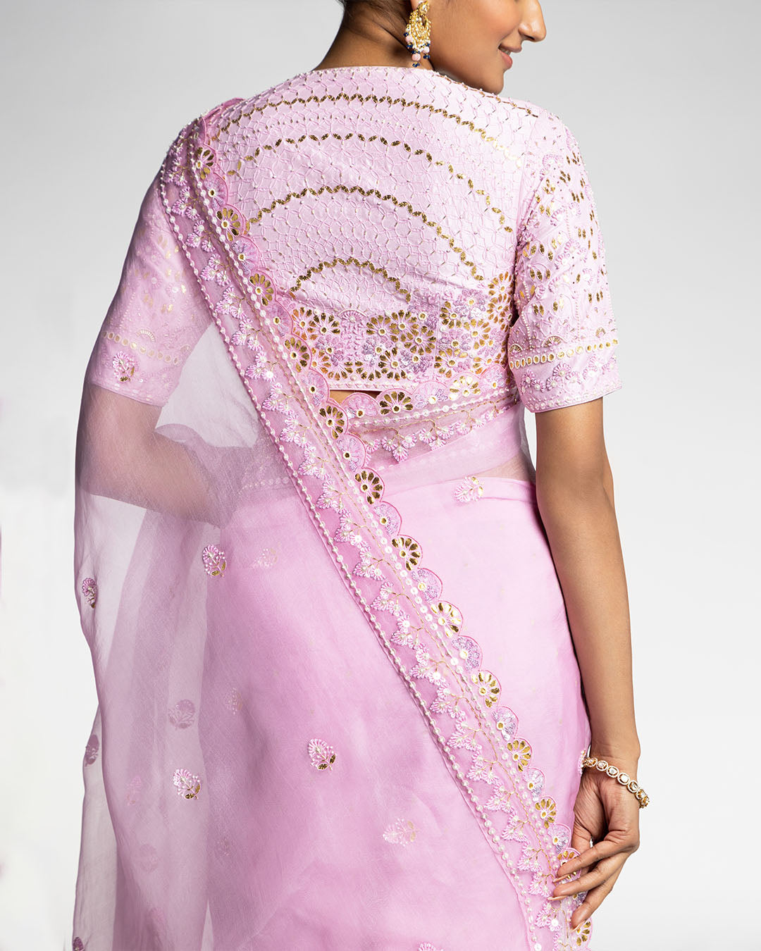 LILAC ORGANZA SAREE (MZSR02)