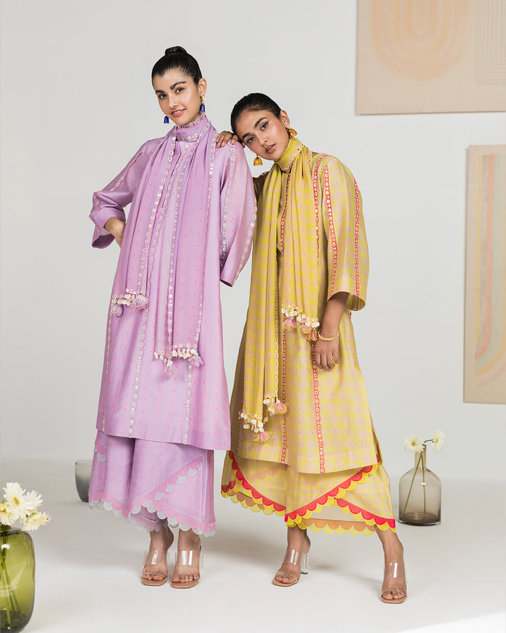 Lilac Swirl Kurta Set (JNPL 03)