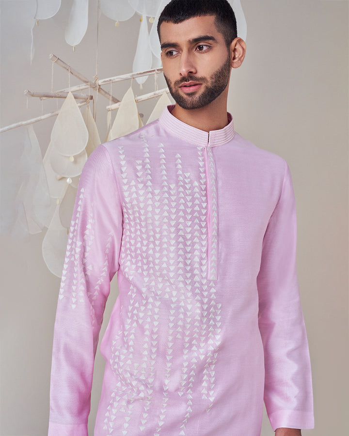 Lilac Silk Chanderi Kurta