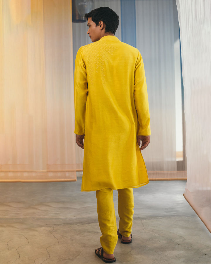 OLIVE YELLOW KURTA SET (MWKT14)