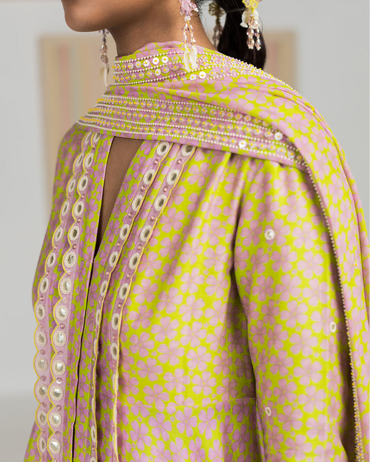 PERIWINKLE SILK CHANDERI KALIDAR (JNPL 15)