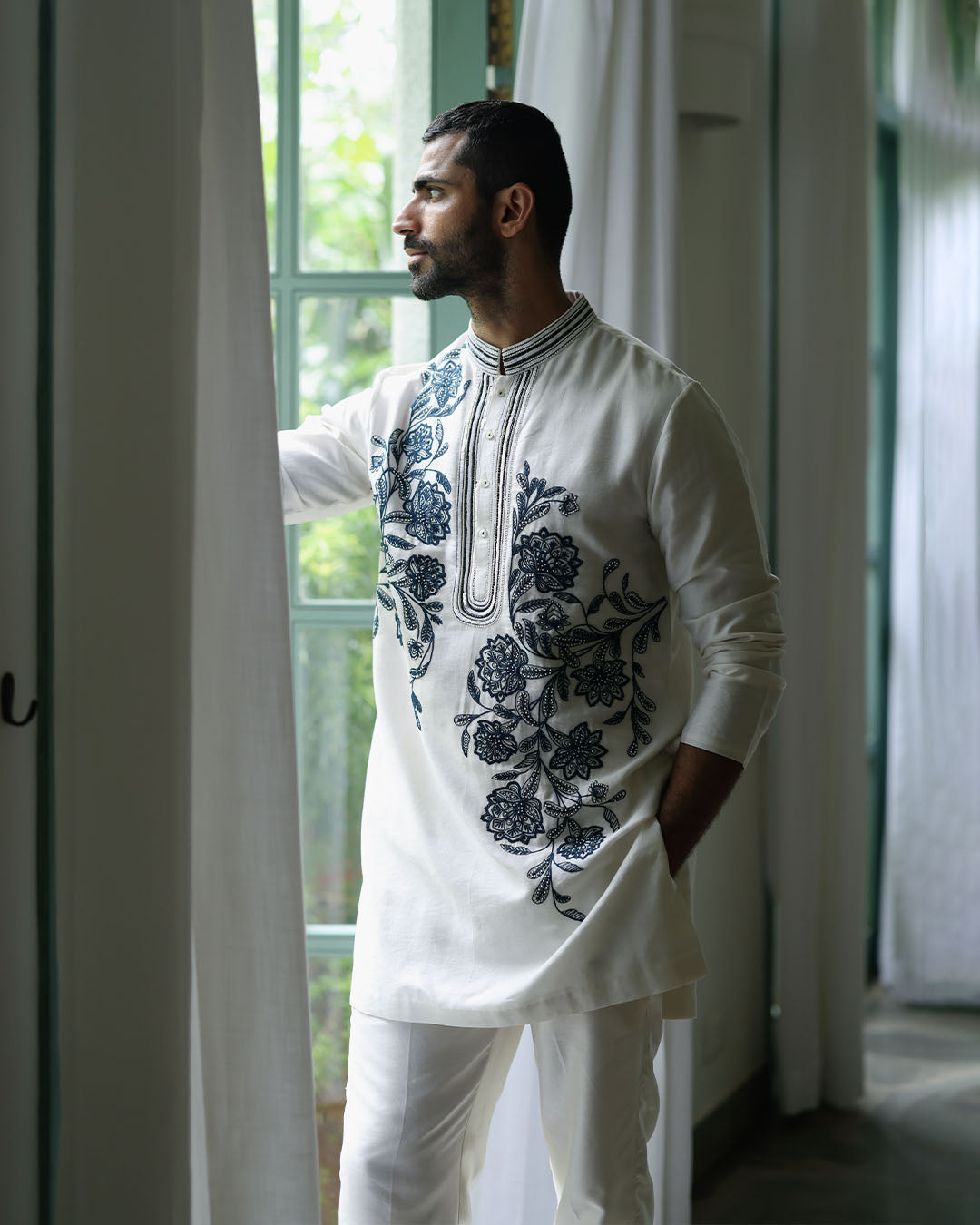 monocrome garden kurta set