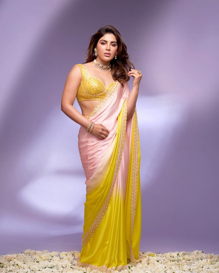 Samyuktha Menon in Ombre Silk Satin Saree